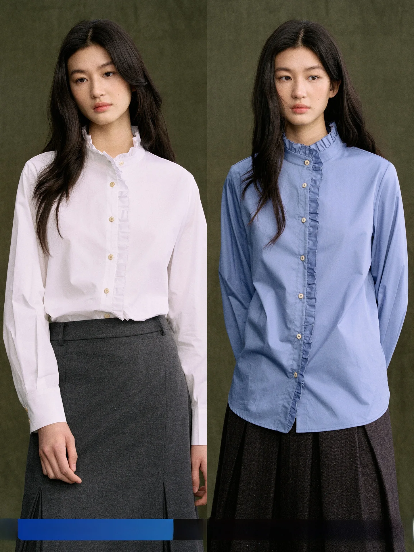 Jicouture Women's Long Velvet Cotton Shirt with Wood Grain Ruffle Collar Spring Commute Design Layering Top Female Fashion
Jicouture Women's Long Velvet Cotton Shirt with Wood Grain Ruffle Collar Spring Commute Design Layering Top Female Fashion