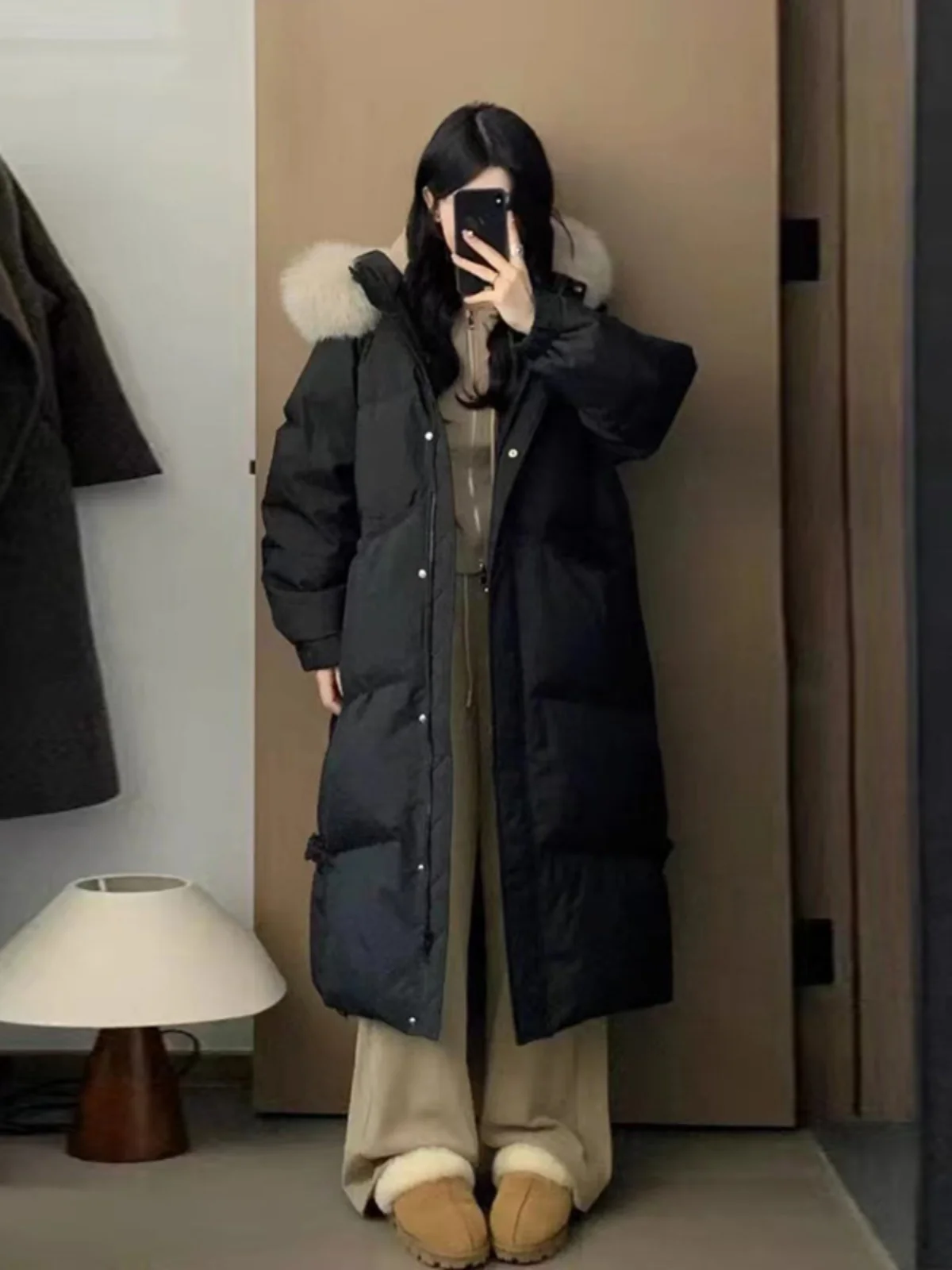 Bla Long Loose down Jaet Women's Winter Thiened Large Fur Collar Coat Over-Knee Cotton Padded Coat Commute Sle
Bla Long Loose down Jaet Women's Winter Thiened Large Fur Collar Coat Over-Knee Cotton Padded Coat Commute Sle