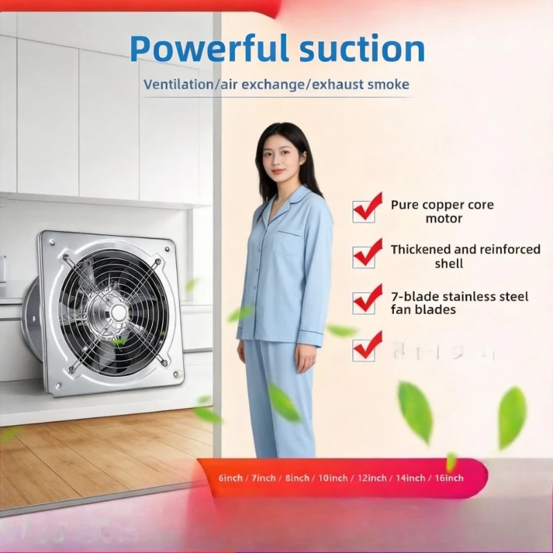 Stainless Steel High Power Exhaust Fan Household Kitchen Ventilation Powerful Range Hood Fan
Stainless Steel High Power Exhaust Fan Household Kitchen Ventilation Powerful Range Hood Fan