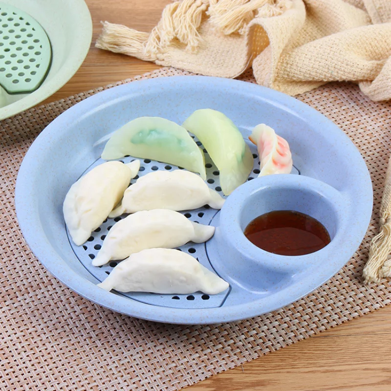 Dumpling Plate with Sauce Dish Double Layer Draining Hollow-out Design Non-slip Food Grade Tray Bowl Kitchen Tools
Dumpling Plate with Sauce Dish Double Layer Draining Hollow-out Design Non-slip Food Grade Tray Bowl Kitchen Tools