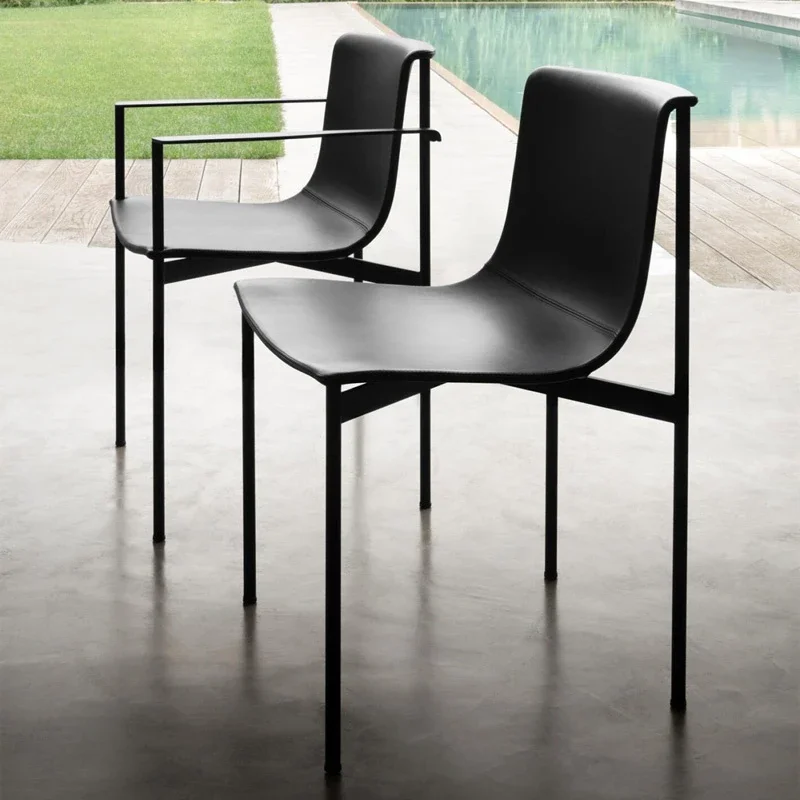 Italian minimalist metal saddle leather dining chair designer creative armrest office conference bedroom book
Italian minimalist metal saddle leather dining chair designer creative armrest office conference bedroom book