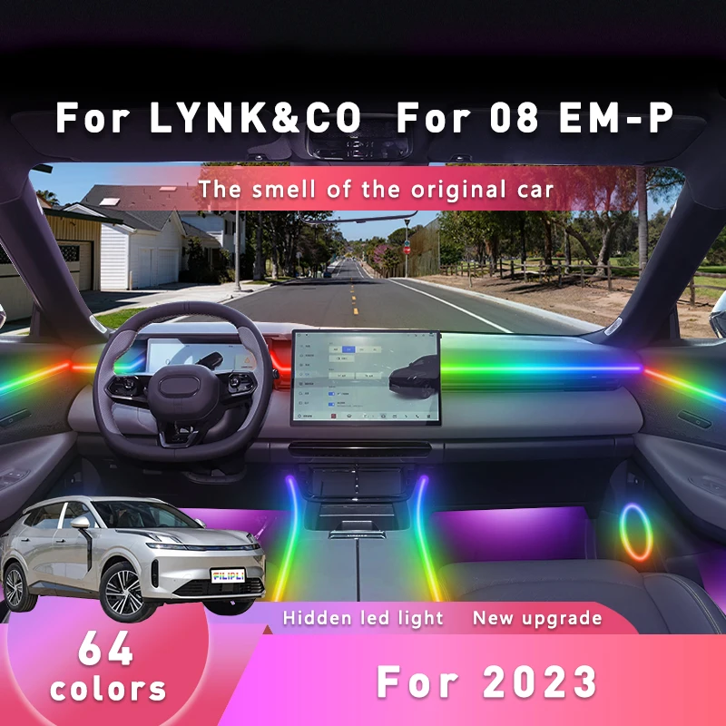 For LYNK&CO For 08 EM-P 64 RGB Night Driving Ambient Light Multi Color Car LED Lights Strip By Bluetooth Control Easy To Install
For LYNK&CO For 08 EM-P 64 RGB Night Driving Ambient Light Multi Color Car LED Lights Strip By Bluetooth Control Easy To Install