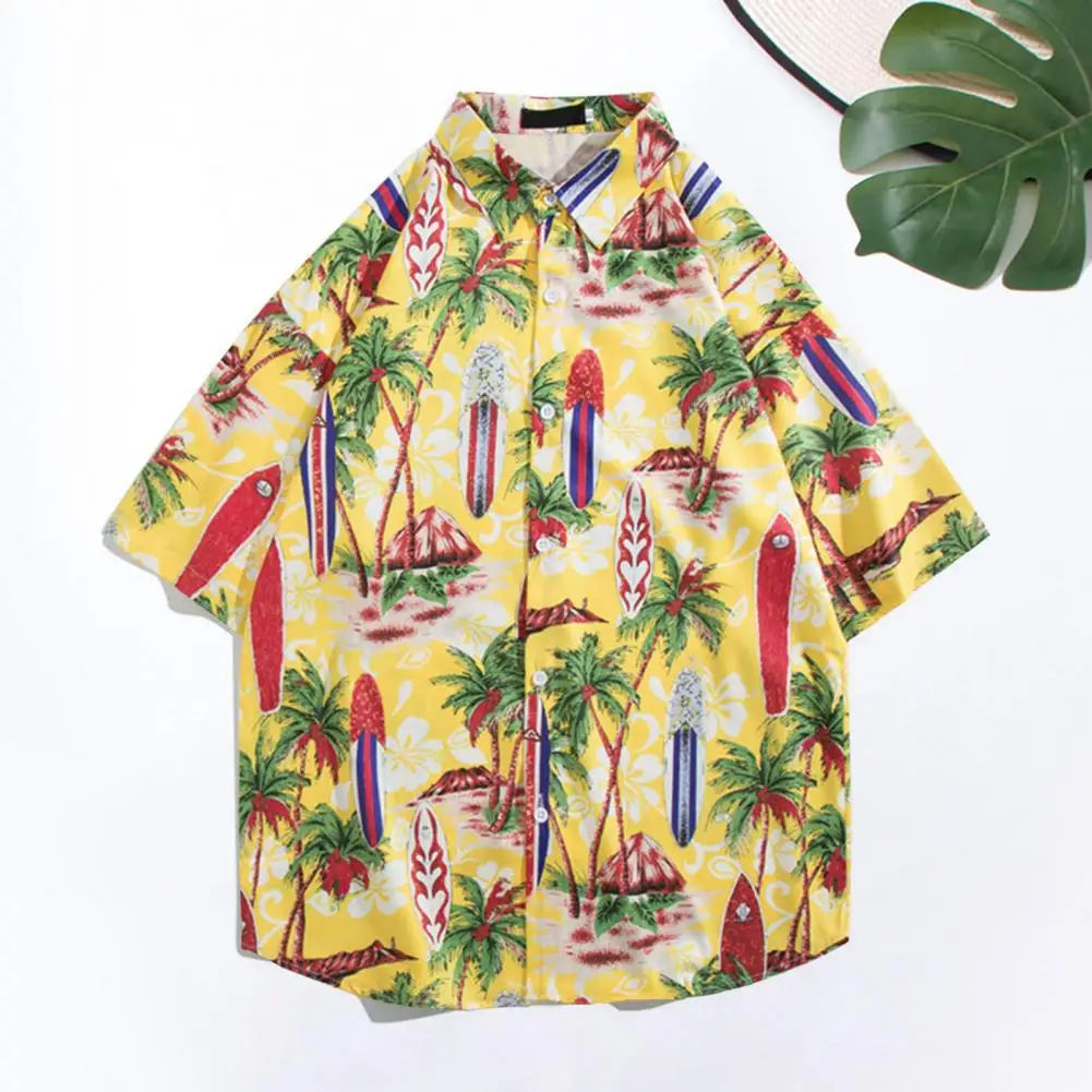 Men Shirt Lapel Short Sleeve Buttons Placket Summer Shirt Men Coconut Tree Print Loose Hawaiian Shirt Streetwear Beach Shirt
Men Shirt Lapel Short Sleeve Buttons Placket Summer Shirt Men Coconut Tree Print Loose Hawaiian Shirt Streetwear Beach Shirt