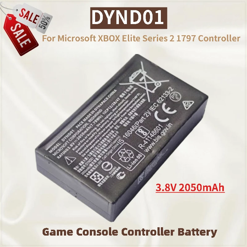 100% New DYND01 Battery 3.8V 2050mAh For Microsoft Xbox Elite Series 2 1797 Controller High Quality Replacement Battery
100% New DYND01 Battery 3.8V 2050mAh For Microsoft Xbox Elite Series 2 1797 Controller High Quality Replacement Battery