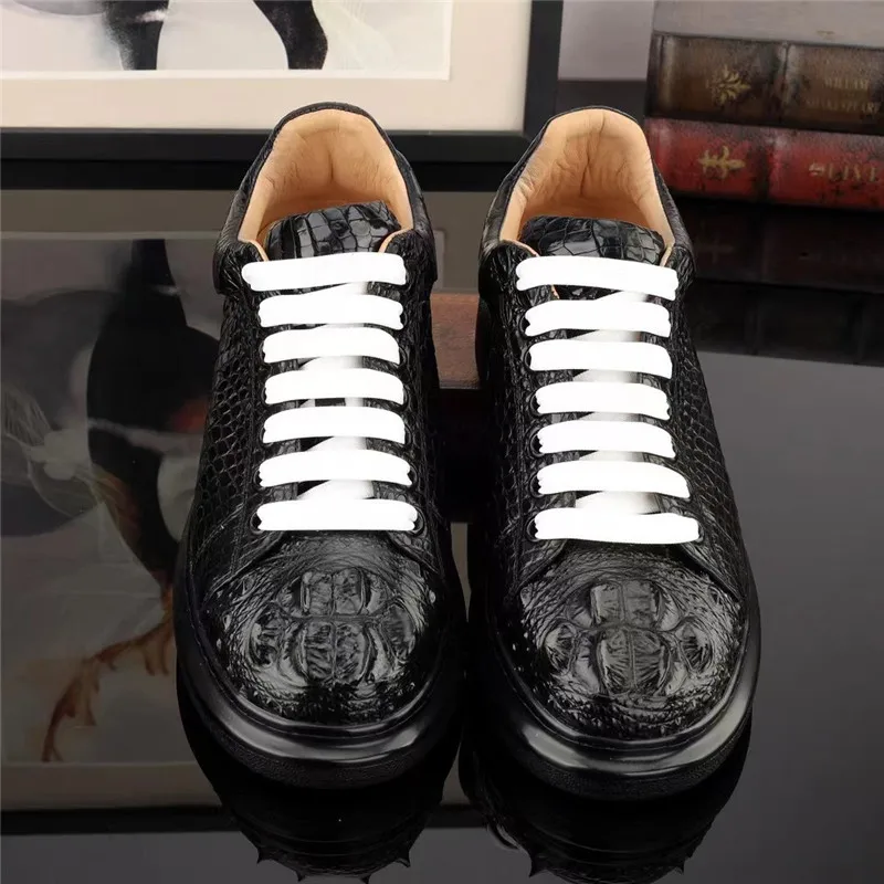 Authentic Exotic Crocodile Skin Classic Black Men's Casual Board Shoes Genuine Alligator Leather Male Lace-up Soft Walking Flats
Authentic Exotic Crocodile Skin Classic Black Men's Casual Board Shoes Genuine Alligator Leather Male Lace-up Soft Walking Flats