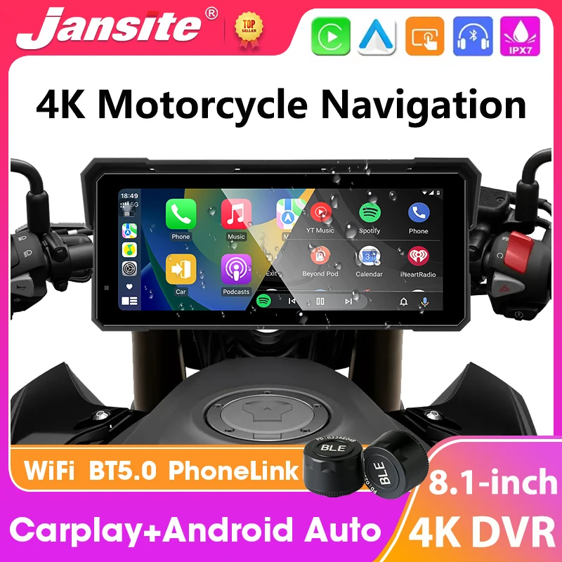 8.1" Motorcycle Carplay Screen WIFI Android Auto Navigation GPS IPX7 Waterproof Bluetooth5.0 Moto Accessories Support DVR/TPMS
8.1" Motorcycle Carplay Screen WIFI Android Auto Navigation GPS IPX7 Waterproof Bluetooth5.0 Moto Accessories Support DVR/TPMS