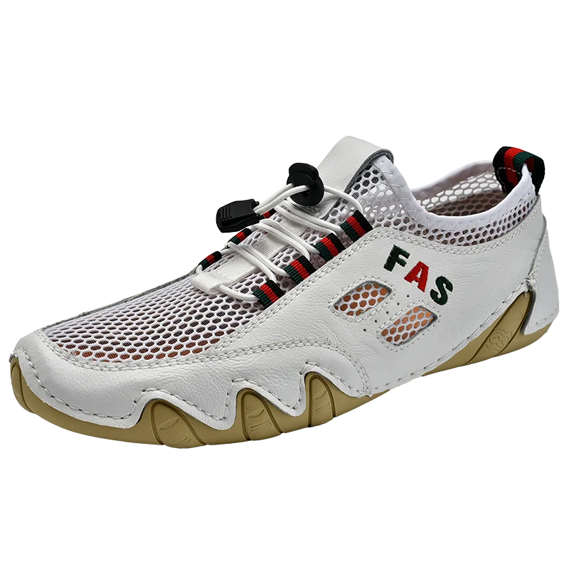 Summer hollow mesh breathable leather shoes with soft sole for driving, casual and fashionable white shoes
Summer hollow mesh breathable leather shoes with soft sole for driving, casual and fashionable white shoes