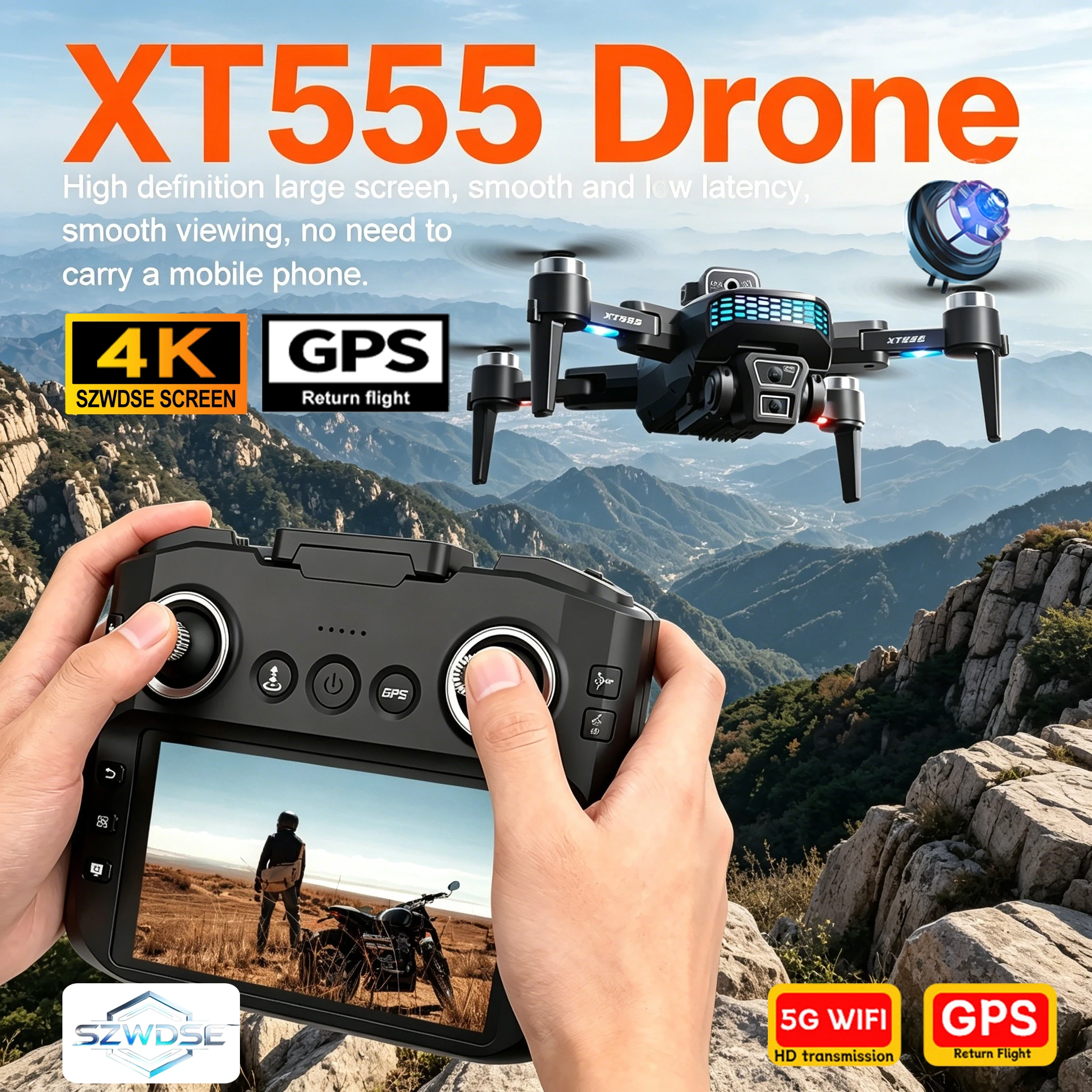2026 New RC Drone XT555 GPS Cam Professional 4K HD Dual Camera Brushles Motor 5G WIFI FPV Foldable Screen Display RC Quadcopter
2026 New RC Drone XT555 GPS Cam Professional 4K HD Dual Camera Brushles Motor 5G WIFI FPV Foldable Screen Display RC Quadcopter