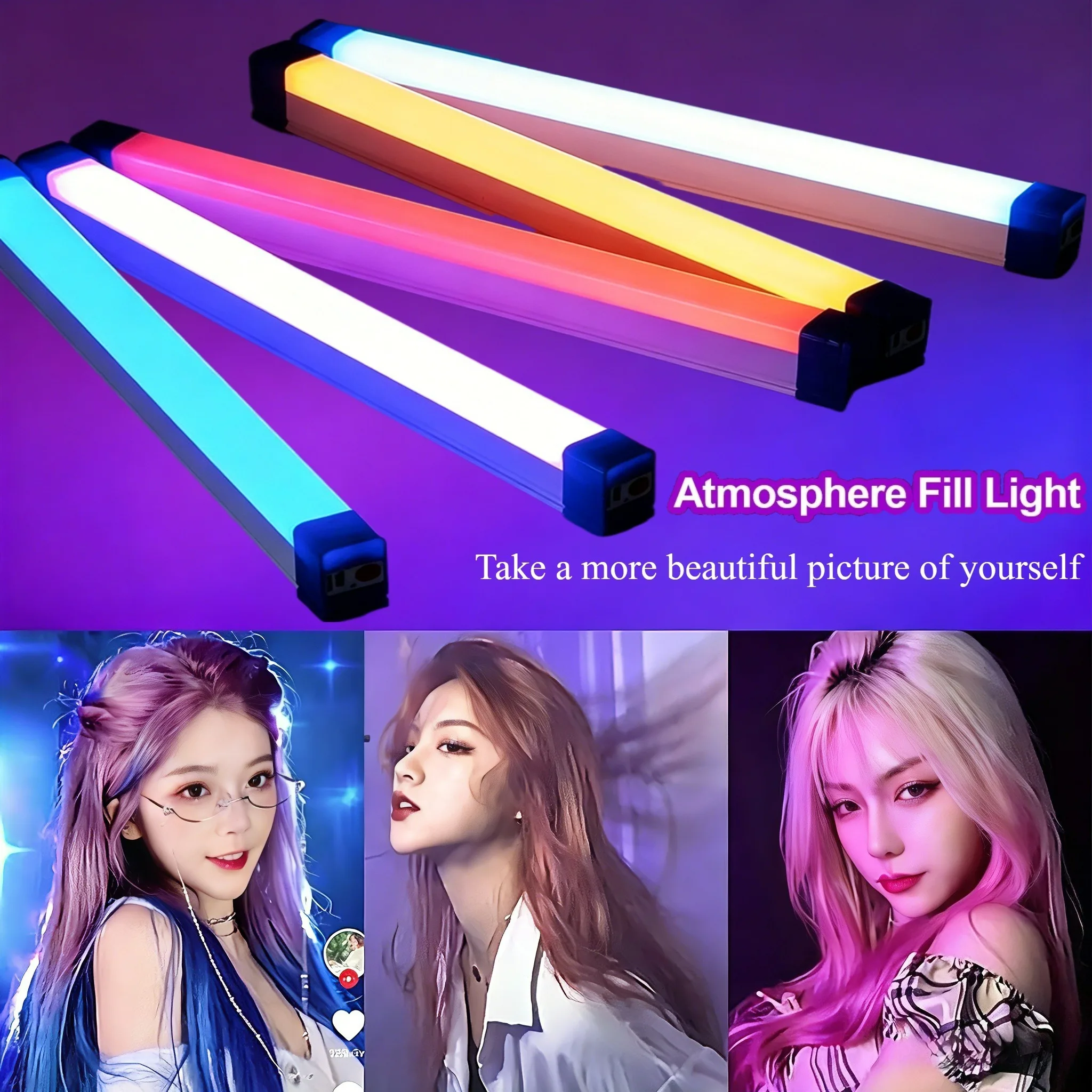 Colorful Tube Light RGB Light 32cm USB Light Night Light purple Blue Light Stick Room LampHandheld Hanging Fill Light Photo
Colorful Tube Light RGB Light 32cm USB Light Night Light purple Blue Light Stick Room LampHandheld Hanging Fill Light Photo