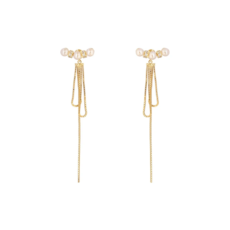 *Light luxury zircon pearl tassel earrings temperament stud earrings simple niche high-end earrings
*Light luxury zircon pearl tassel earrings temperament stud earrings simple niche high-end earrings