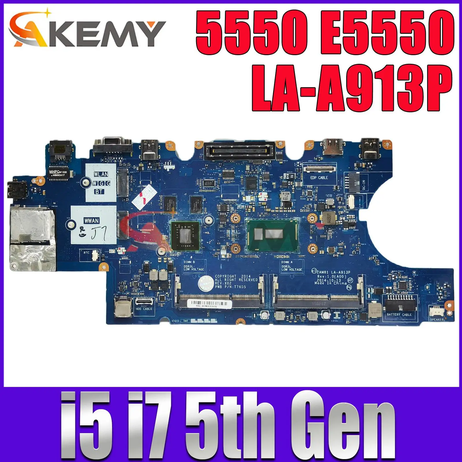 Оригинальная материнская плата для ноутбука Dell Latitude 5550 E5550, стандартная материнская плата i7-5600U, ЦП 840M/2G
Оригинальная материнская плата для ноутбука Dell Latitude 5550 E5550, стандартная материнская плата i7-5600U, ЦП 840M/2G