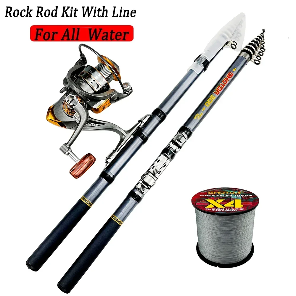 Short Telescopic Rock Fishing Rod Reel Combo Carbon Fiber Spinning Pole1000/2000/3000 Fishing Reel With Fishing Line Full Kit
Short Telescopic Rock Fishing Rod Reel Combo Carbon Fiber Spinning Pole1000/2000/3000 Fishing Reel With Fishing Line Full Kit