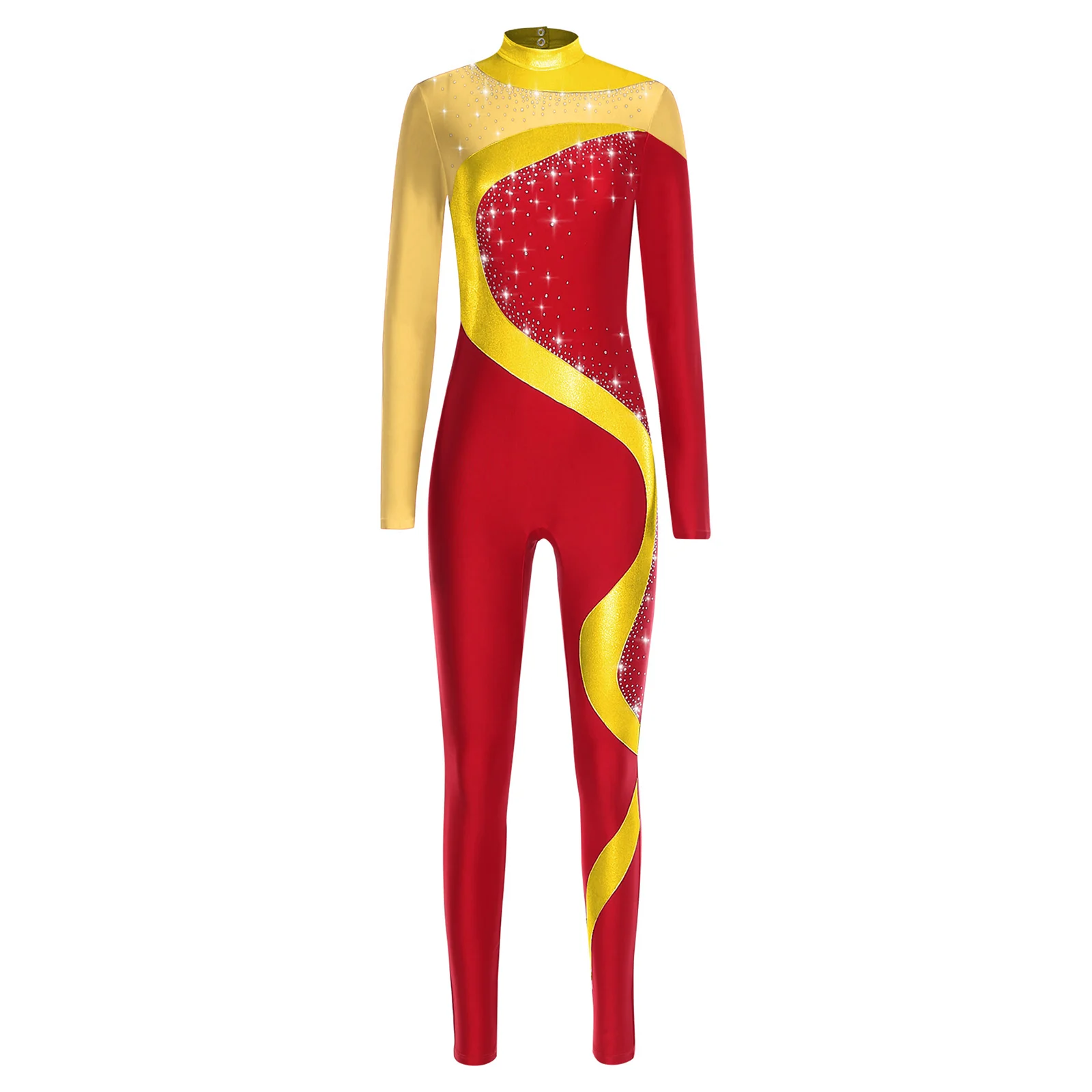 Womens Modern Yoga Dance Costume Mock Neck Long Sleeve Back Hollow Out Jumpsuit Shiny Sequins Bodysuit Dance Class Dancewear
Womens Modern Yoga Dance Costume Mock Neck Long Sleeve Back Hollow Out Jumpsuit Shiny Sequins Bodysuit Dance Class Dancewear