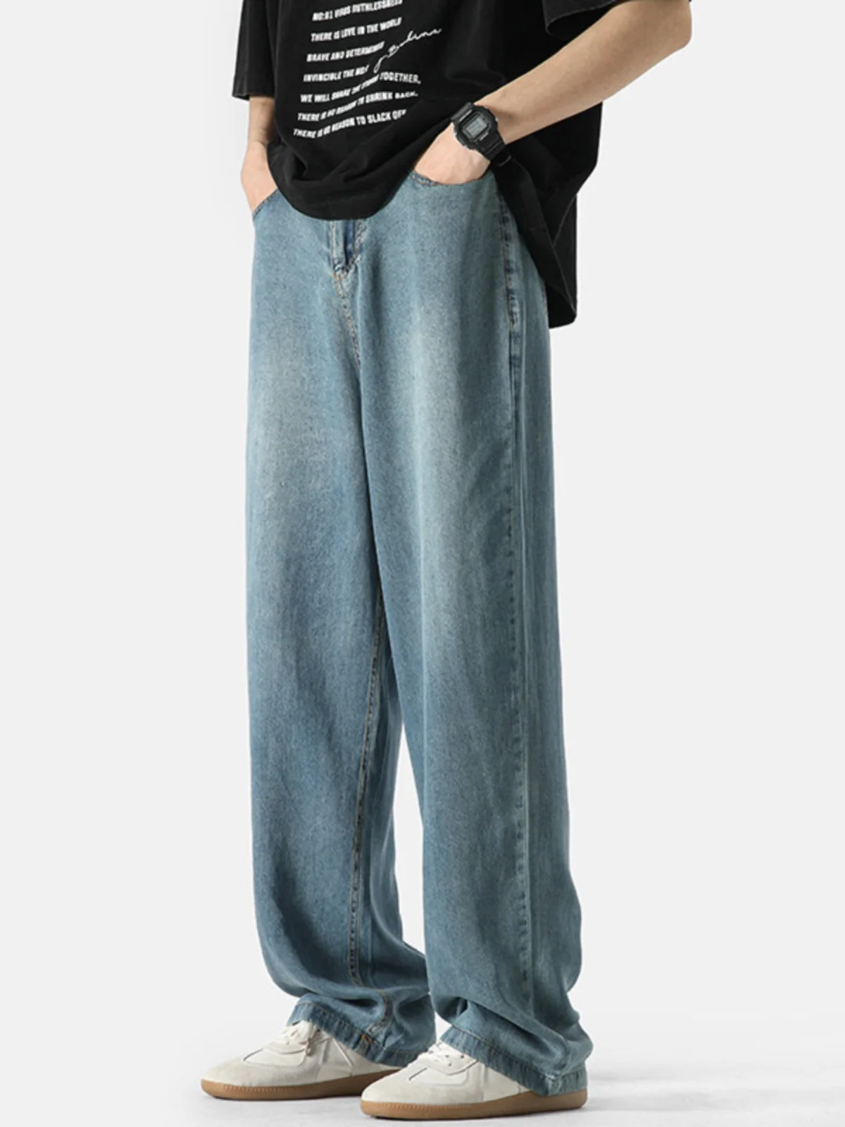 Ice Silk Men's Jeans Summer New Style Loose Casual Straight Leg Long Pants High Street Washed Vintage Wide Leg Pants
Ice Silk Men's Jeans Summer New Style Loose Casual Straight Leg Long Pants High Street Washed Vintage Wide Leg Pants