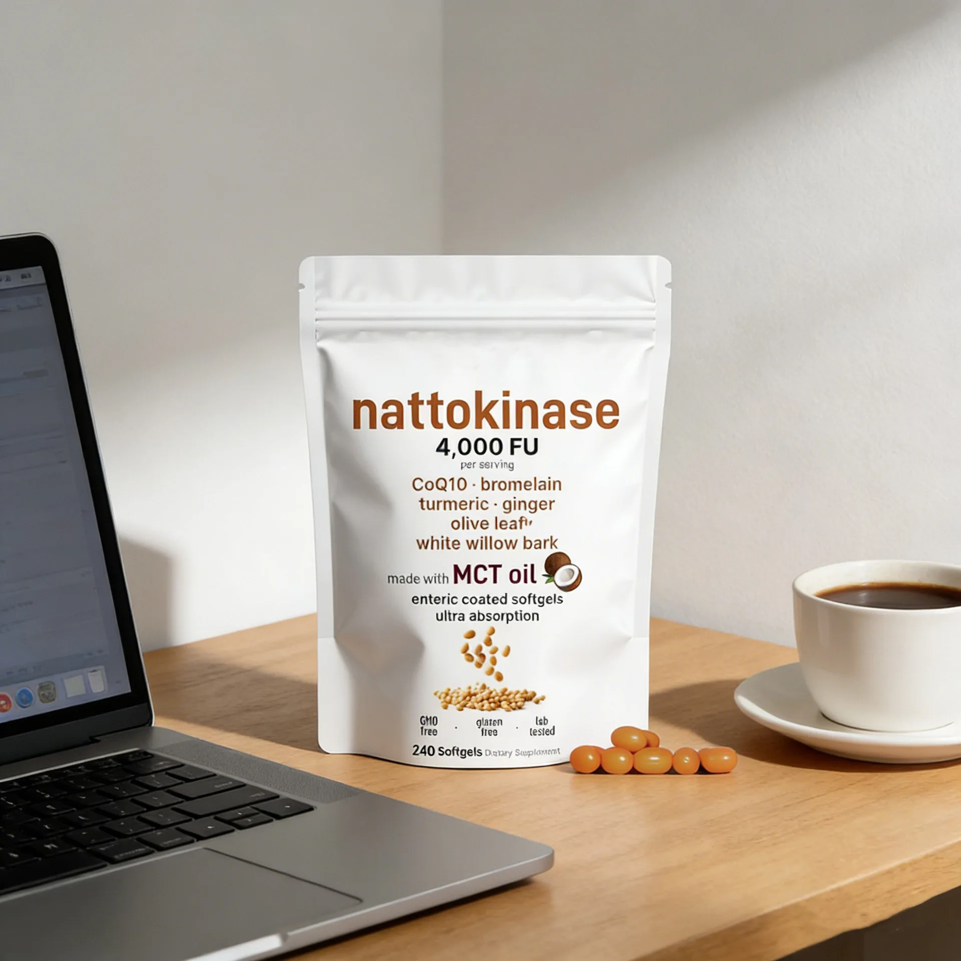 Nattokinase 4000 FU with CoQ10 For Blood Pressure Balance Supports Cardiovascular Health Lower Cholesterol Level,240 Softgels
Nattokinase 4000 FU with CoQ10 For Blood Pressure Balance Supports Cardiovascular Health Lower Cholesterol Level,240 Softgels