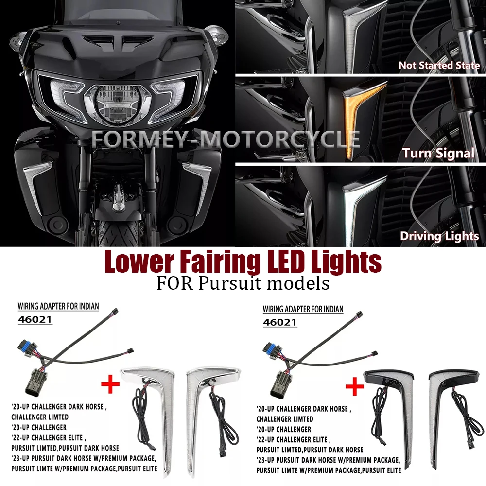 For Indian Pursuit Limited Dark Horse Premium Package Icon 2022-up Front LED Turn Signal Lower Fairing Trim Light Black Chrome
For Indian Pursuit Limited Dark Horse Premium Package Icon 2022-up Front LED Turn Signal Lower Fairing Trim Light Black Chrome