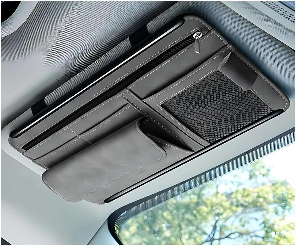 Car Sun Visor Organizer, Soft Leather Sunglasses Holder, Waterproof Auto Storage Bag, Scratch-Resistant Car Accessories (Gray)
Car Sun Visor Organizer, Soft Leather Sunglasses Holder, Waterproof Auto Storage Bag, Scratch-Resistant Car Accessories (Gray)