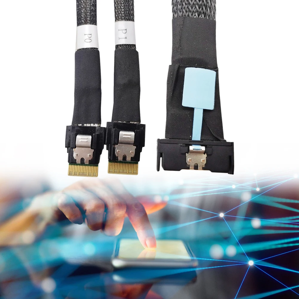 MCIO 8i Slimline SAS To 2 Ports SFF-8654 4i Cable Male To Male Server Connection Cable 50cm Server High-Speed Adapter Cable
MCIO 8i Slimline SAS To 2 Ports SFF-8654 4i Cable Male To Male Server Connection Cable 50cm Server High-Speed Adapter Cable