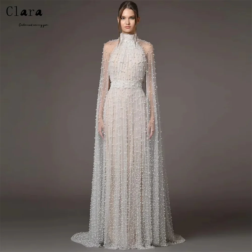Clara Custom White Round Neck A-line Long Sleeves Chic Wedding Evening Dress Luxury 2026 Women's Prom Dress Women's Ball Gown
Clara Custom White Round Neck A-line Long Sleeves Chic Wedding Evening Dress Luxury 2026 Women's Prom Dress Women's Ball Gown