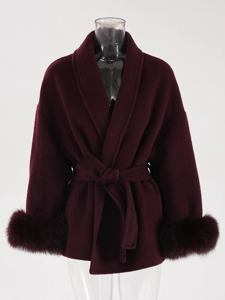 UCXQ Elegant OL Office Lady Overcoats Fur Patchwork Long Sleeve Woolen Coat Beautiful Women's Clothing Jacket Autumn 2025 Winter 32 Seabdcc0b7b4a49098d24f39051b028cbC