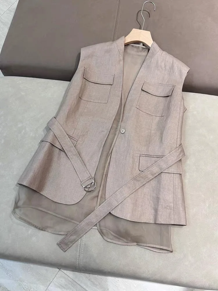 Ele ey Linen Vest Women's Faion Spring 2025 Commute Sle V-Ne Regular Length Beautiful Luxury Trend
Ele ey Linen Vest Women's Faion Spring 2025 Commute Sle V-Ne Regular Length Beautiful Luxury Trend