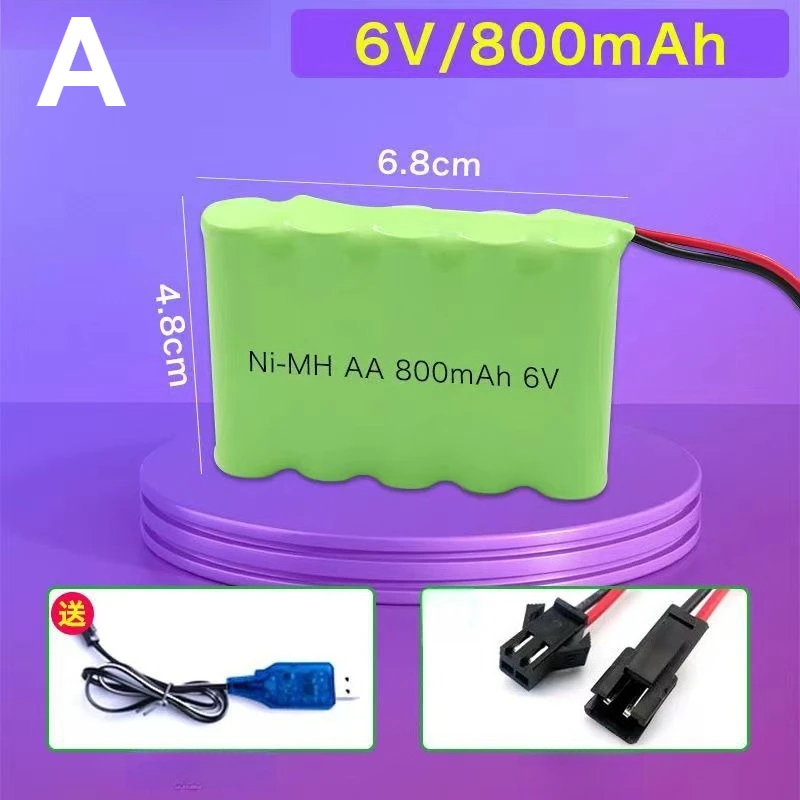 AA 6V 800/1800/2700mAh Rechargeable NI-MH Batteries Pack for Remote Controlled Cars and Toy Battery With JST SM Plug
AA 6V 800/1800/2700mAh Rechargeable NI-MH Batteries Pack for Remote Controlled Cars and Toy Battery With JST SM Plug