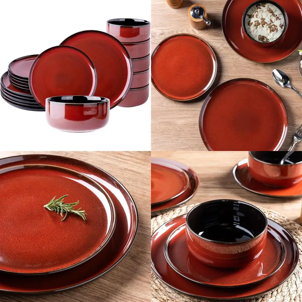 LeRatio 6-Piece Ceramic Dinnerware Set: Porcelain Plates and Bowls with Handcrafted Reactive Glaze, Durable and Scratch-Resistan
LeRatio 6-Piece Ceramic Dinnerware Set: Porcelain Plates and Bowls with Handcrafted Reactive Glaze, Durable and Scratch-Resistan