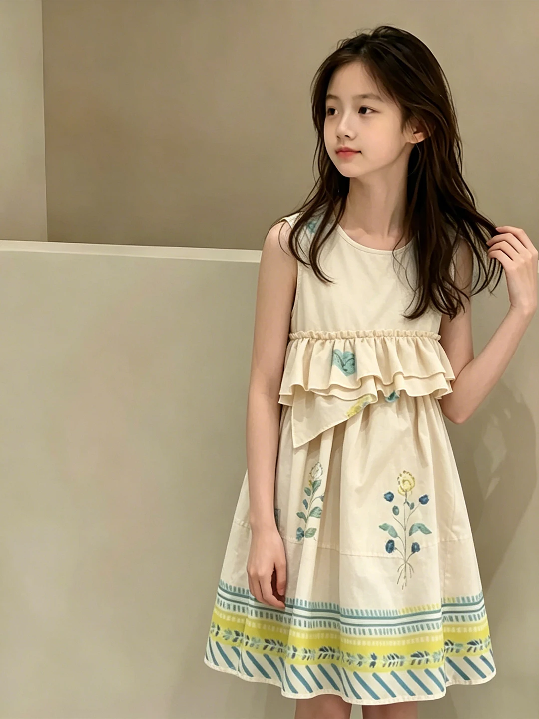 Girls Summer Outfit Set Half Skirt Vest Two-Piece Set Trendy Beige Casual Style School Gift Suitable for Ages 2-14
Girls Summer Outfit Set Half Skirt Vest Two-Piece Set Trendy Beige Casual Style School Gift Suitable for Ages 2-14