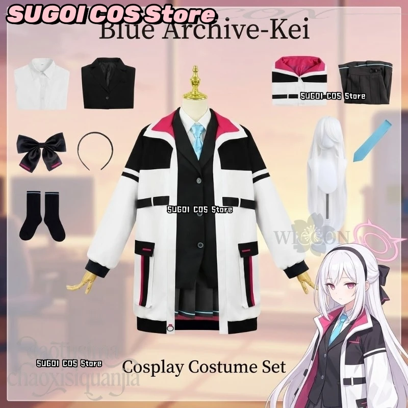 Anime Game Blue Archive Cosplay Kei Handsome Cool White Y2K Coat JK School Uniform Black Dress White Wigs Halloween Christmas
Anime Game Blue Archive Cosplay Kei Handsome Cool White Y2K Coat JK School Uniform Black Dress White Wigs Halloween Christmas