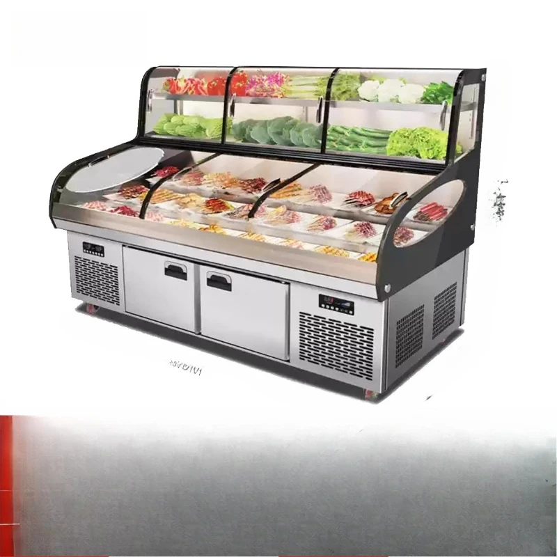 Three-temperature ladder cabinet Hotel catering large window A la carte cabinet BBQ skewers Refrigerated freezer
Three-temperature ladder cabinet Hotel catering large window A la carte cabinet BBQ skewers Refrigerated freezer