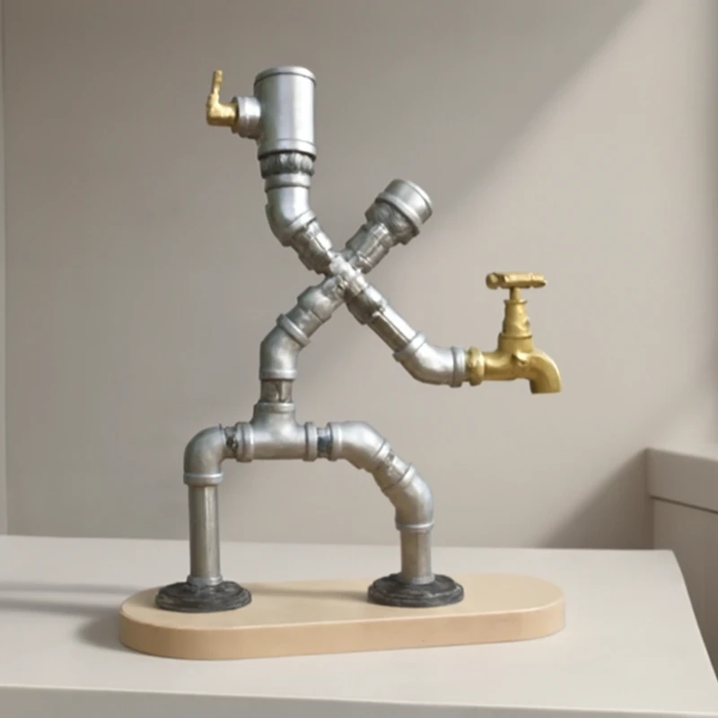 Mechanical Robot Sculpture with Pipes, Vintage Pub Decoration, Creative Countertop Display, Wine Rack and Pourer, Hot Selling
Mechanical Robot Sculpture with Pipes, Vintage Pub Decoration, Creative Countertop Display, Wine Rack and Pourer, Hot Selling