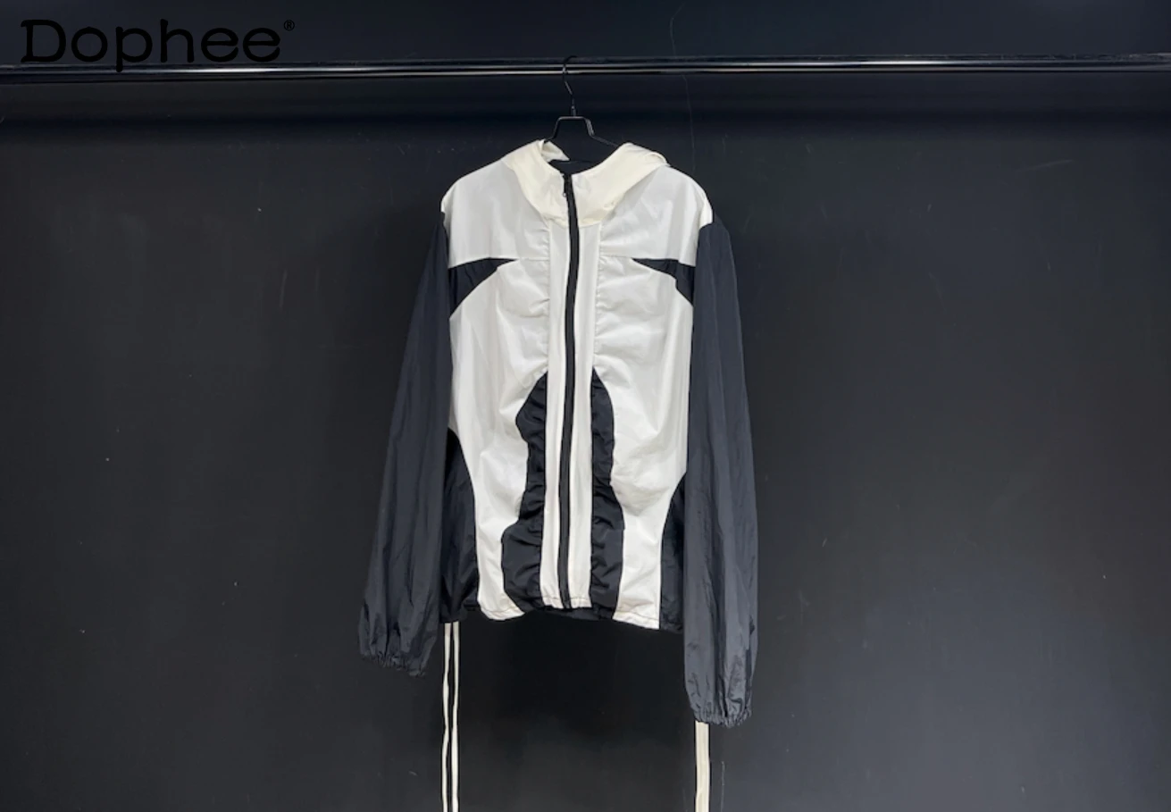 2024 Summer Black White Contrast Color Hooded Zipper Chic Coats Sun Protection Casual Long Sleeve Jacket Thin Design Hoodies Top
2024 Summer Black White Contrast Color Hooded Zipper Chic Coats Sun Protection Casual Long Sleeve Jacket Thin Design Hoodies Top