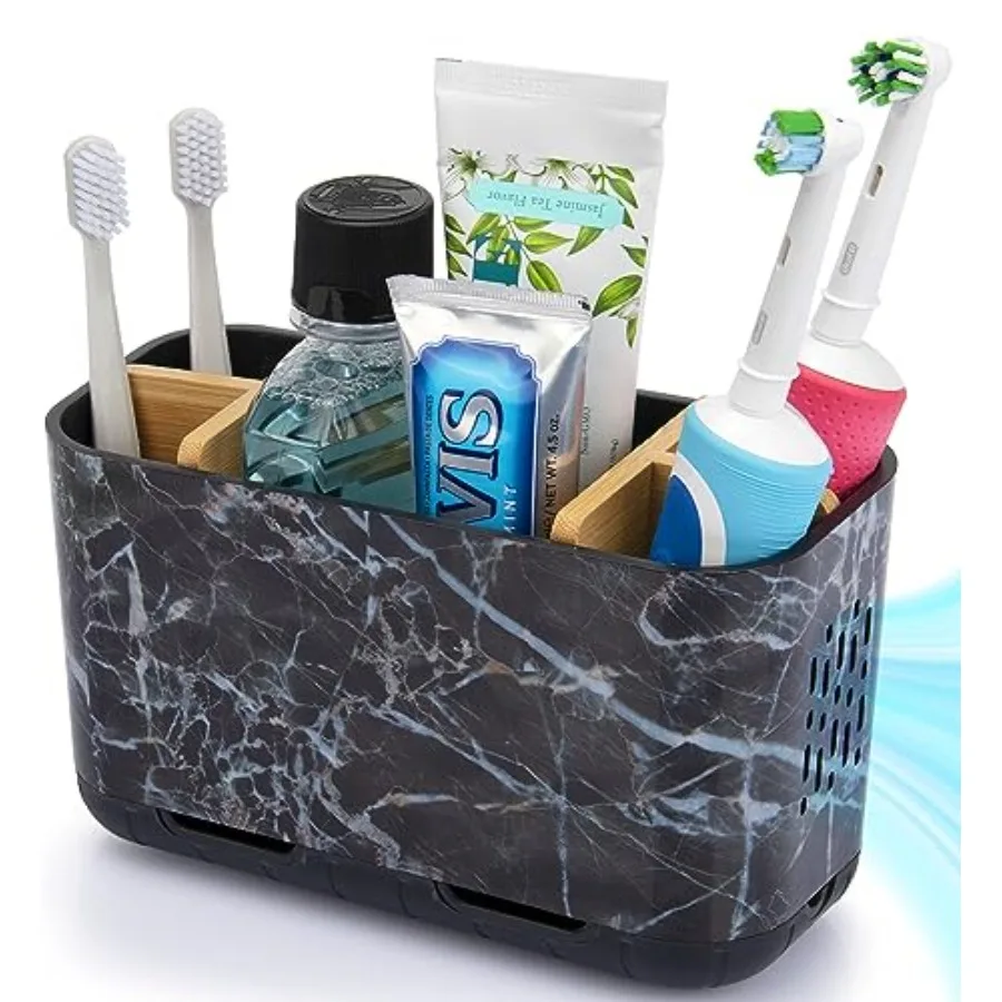 Marble Toothbrush Holders, 5 Slots Bamboo Toothbrush and Toothpaste Holder for Bathroom Counter with Drainage, Electric Toothbr
Marble Toothbrush Holders, 5 Slots Bamboo Toothbrush and Toothpaste Holder for Bathroom Counter with Drainage, Electric Toothbr