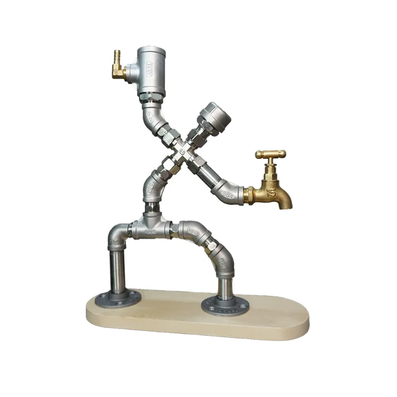 Stainless steel water pipe robot creative personality café bar counter vintage decoration ornaments wine rack wine dispenser
Stainless steel water pipe robot creative personality café bar counter vintage decoration ornaments wine rack wine dispenser