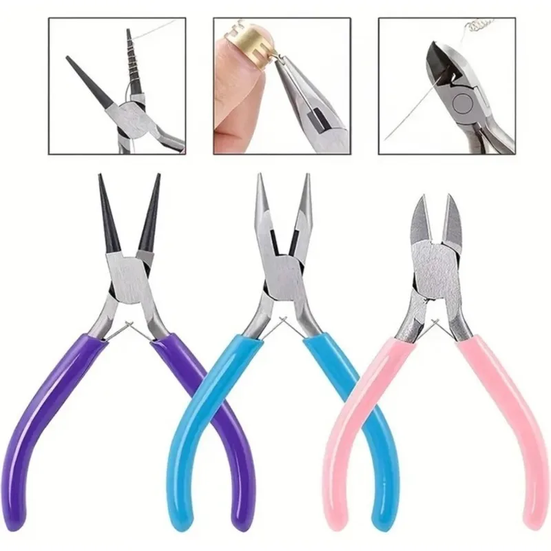 Jewelry Tools - Needle-nose Pliers Round-nose Pliers Wire-cutting Pliers DIY Handmade Jewelry Pliers Set
Jewelry Tools - Needle-nose Pliers Round-nose Pliers Wire-cutting Pliers DIY Handmade Jewelry Pliers Set