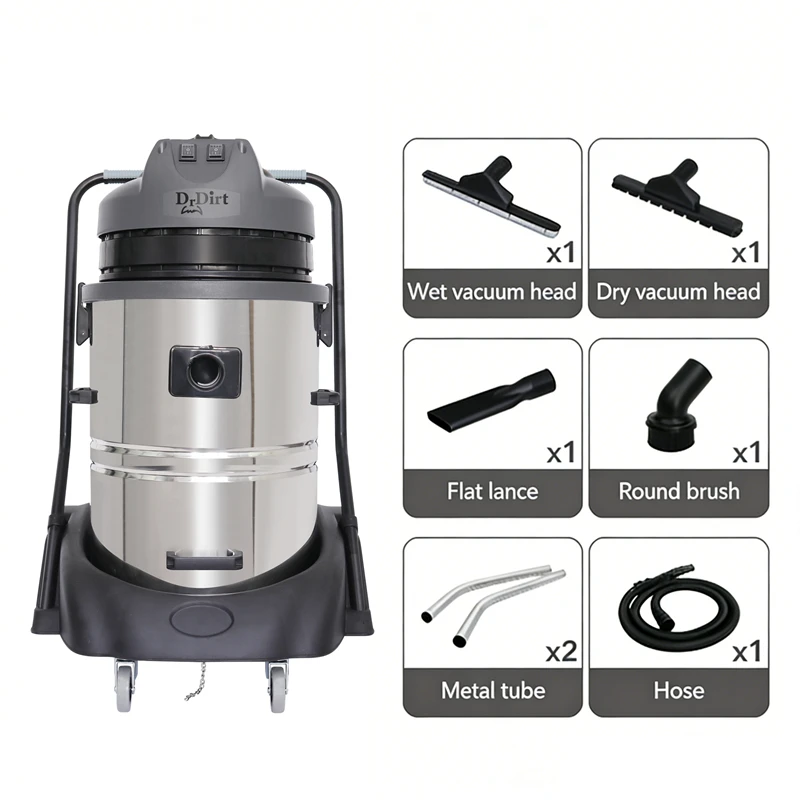 Industrial 60L 2000W High Suction Dual Motor Heavy Duty Stainless Steel Wet And Dry Vacuum Cleaner Machine
Industrial 60L 2000W High Suction Dual Motor Heavy Duty Stainless Steel Wet And Dry Vacuum Cleaner Machine