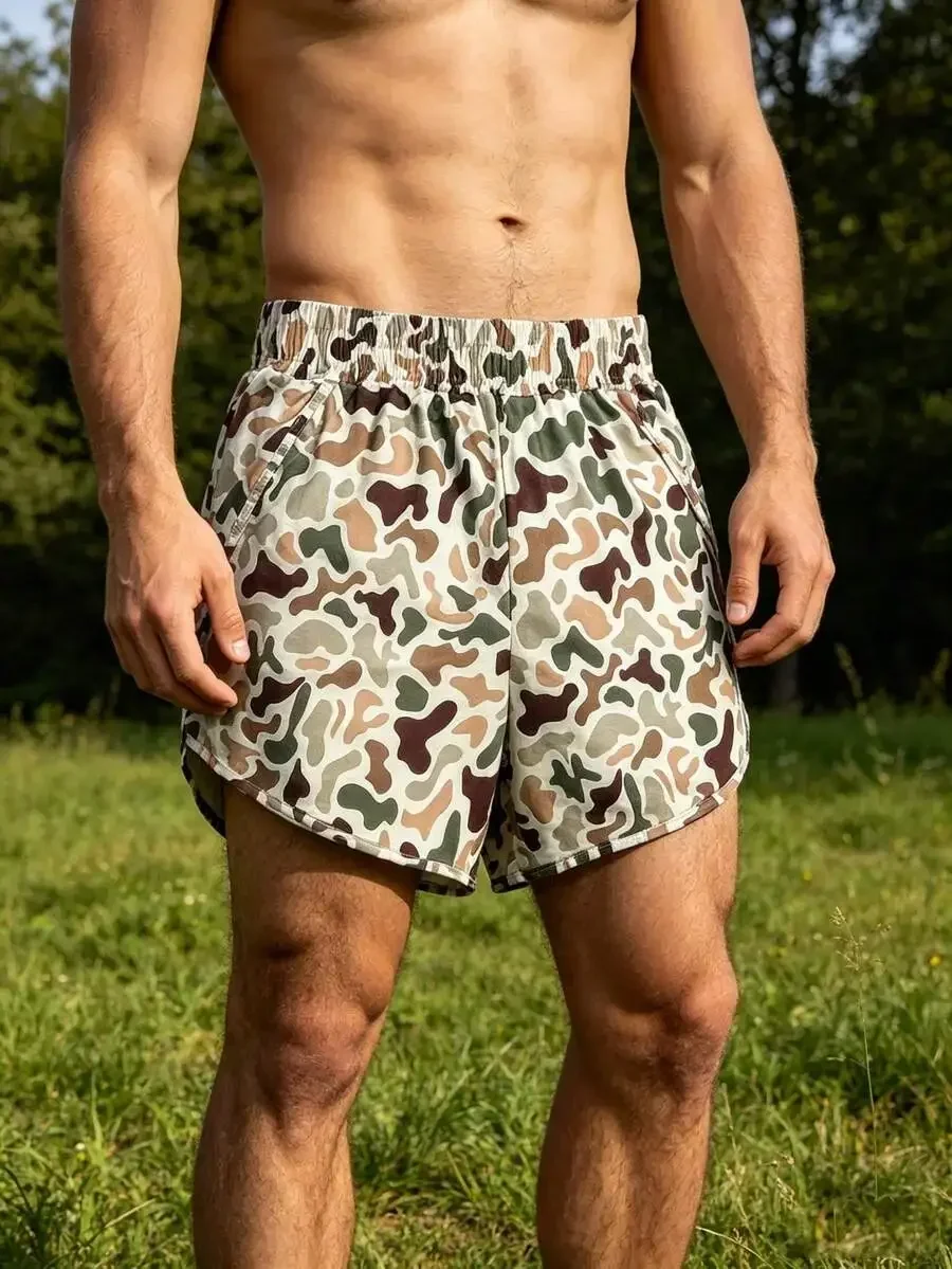 Mens Camouflage Print Elastic Waist Loose Casual Summer Shorts With Pockets
Mens Camouflage Print Elastic Waist Loose Casual Summer Shorts With Pockets
