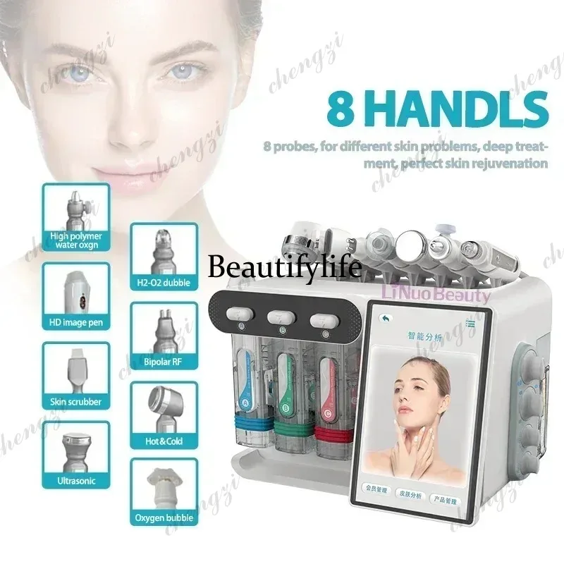 8 Handles Hydro H2O2 Peeling Vacuum RF Face Lifting Hydro Small Bubble Water Hydro Aqua Skin Spa Deep Cleansing Salon Machine
8 Handles Hydro H2O2 Peeling Vacuum RF Face Lifting Hydro Small Bubble Water Hydro Aqua Skin Spa Deep Cleansing Salon Machine