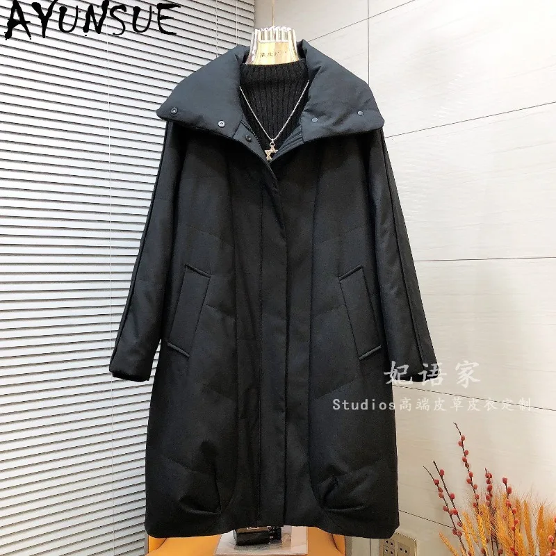 AYUNSUE Women's Goose Down Coats Mid-length Warm Winter Jackets for Woman Fashion Casual Solid Outerwears Woman Clothes Casaco
AYUNSUE Women's Goose Down Coats Mid-length Warm Winter Jackets for Woman Fashion Casual Solid Outerwears Woman Clothes Casaco