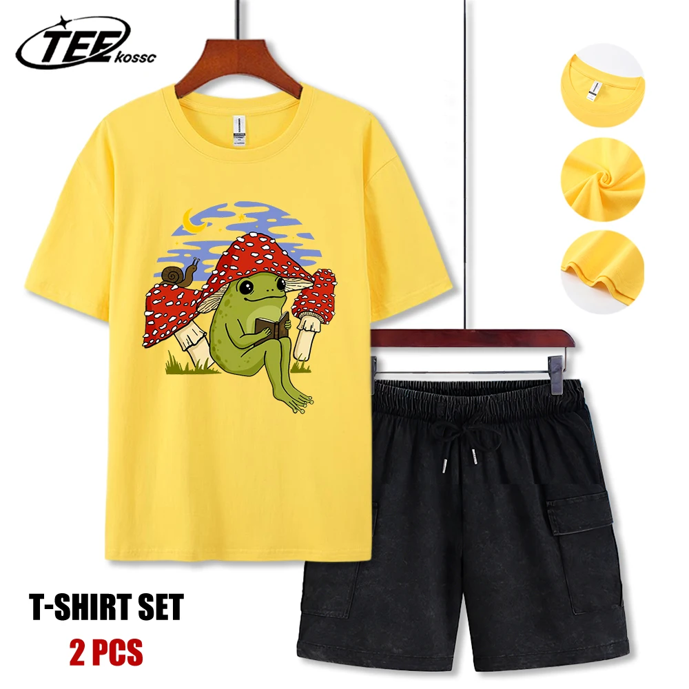 Cute Frog Mushroom Hat Reading Book Men T Shirts Soft All-Match Man Sportswear Summer O-Neck Tee Set Unisex Loose Cotton Clothes
Cute Frog Mushroom Hat Reading Book Men T Shirts Soft All-Match Man Sportswear Summer O-Neck Tee Set Unisex Loose Cotton Clothes