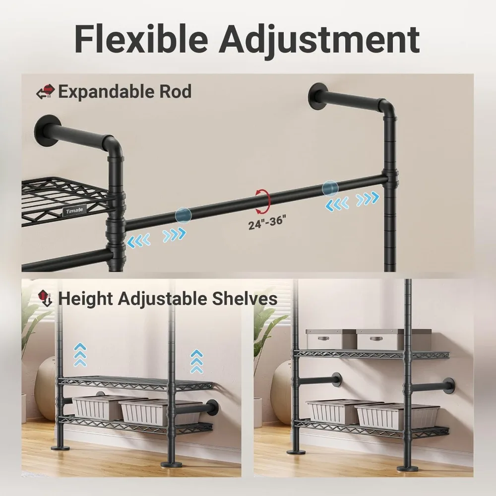 L6 Closet Rack Wall Mount for Corner, Expandable Industrial Pipe Closet , Heavy Duty Hanging Garment Rack, Closet, Customized
L6 Closet Rack Wall Mount for Corner, Expandable Industrial Pipe Closet , Heavy Duty Hanging Garment Rack, Closet, Customized