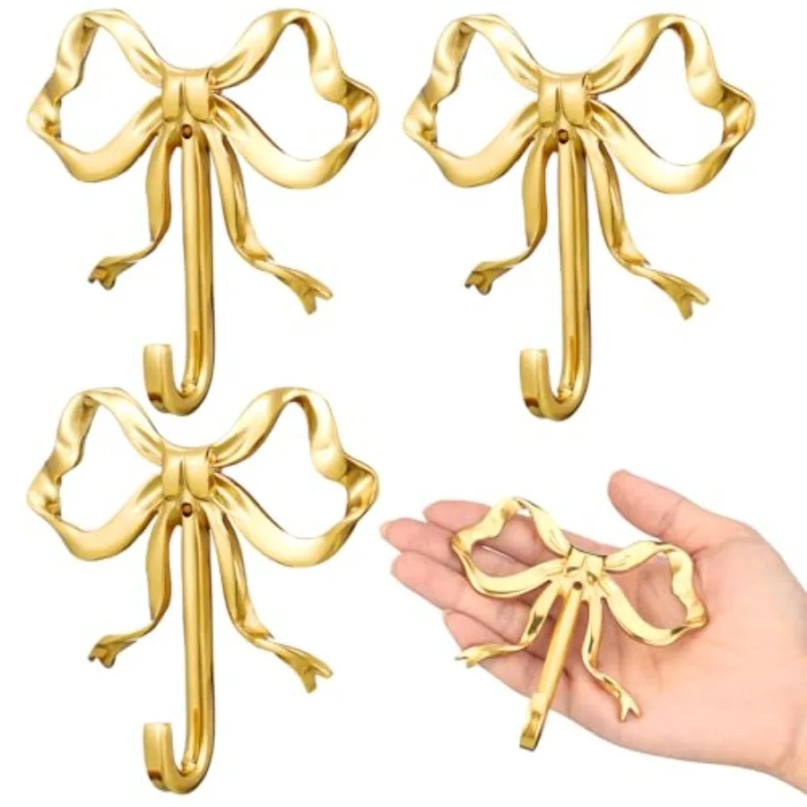 Pcs Gold Bow Wall Hooks Brass Coquette Bow Hooks for Coats Hats Bags Bath Towels Robes Vintage Room Decor Office Kitchen Hallwa
Pcs Gold Bow Wall Hooks Brass Coquette Bow Hooks for Coats Hats Bags Bath Towels Robes Vintage Room Decor Office Kitchen Hallwa