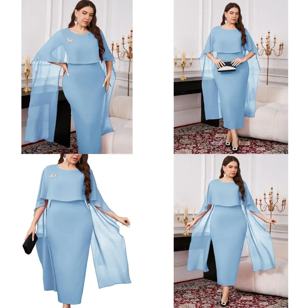 Элегантное шифоновое платье-накидка макси для свадеб и коктейльных мероприятий больших размеров
Элегантное шифоновое платье-накидка макси для свадеб и коктейльных мероприятий больших размеров