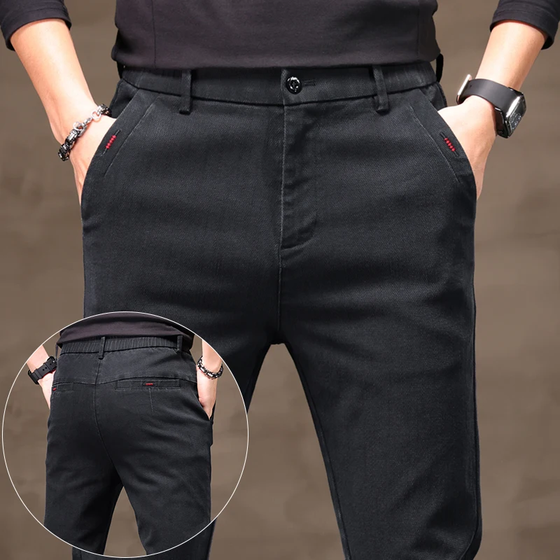 Men's Business Casual Pants Stretch Slim Fit Straight Semi-elastic Waist Trousers Solid Classic Office Work Male Clothing
Men's Business Casual Pants Stretch Slim Fit Straight Semi-elastic Waist Trousers Solid Classic Office Work Male Clothing