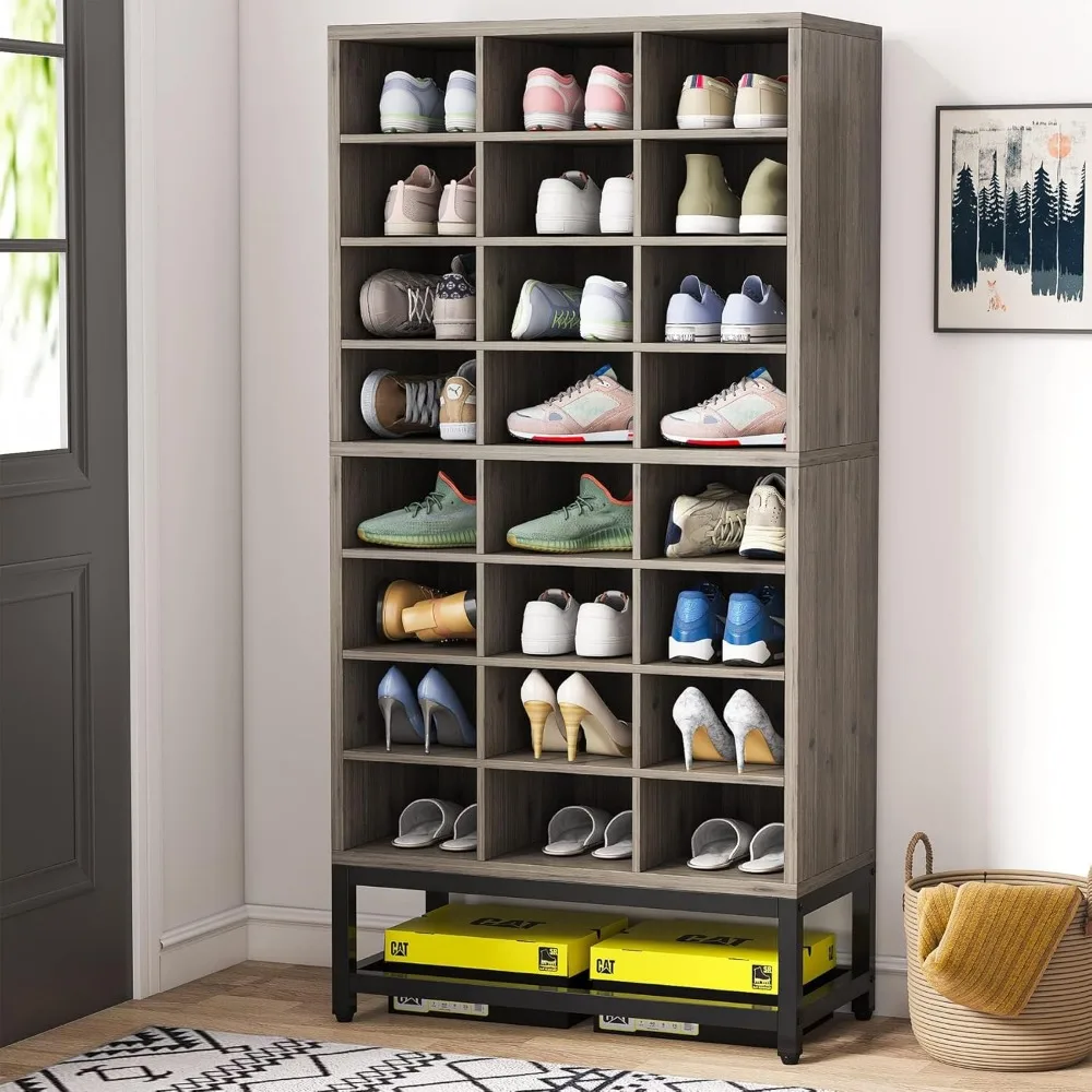 8-Tier Shoe Storage Cabinet, Freestanding Wooden Shoes Rack with 24 Cubbies, Tall Shoes Organizer Rack, Shoe Hanger
8-Tier Shoe Storage Cabinet, Freestanding Wooden Shoes Rack with 24 Cubbies, Tall Shoes Organizer Rack, Shoe Hanger