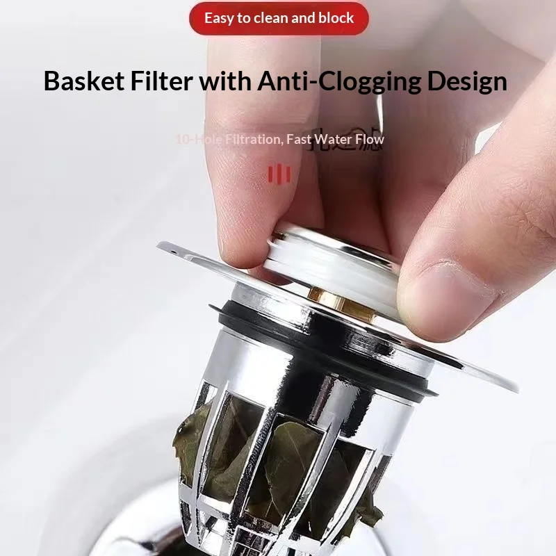 Универсальная всплывающая сливная пробка с фильтром-уловитель для волос, хромированная, легкая конструкция для раковины в ванной комнате
Универсальная всплывающая сливная пробка с фильтром-уловитель для волос, хромированная, легкая конструкция для раковины в ванной комнате