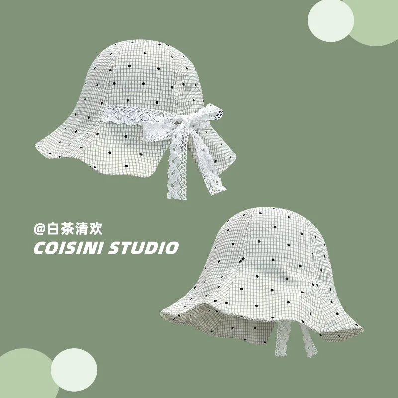 Korean New Sweet Big-brimmed Lace Strap Bucket's Hat Women's Summer Thin Seaside Vacation Sunshade Plaid Polka Dot Sun Cap
Korean New Sweet Big-brimmed Lace Strap Bucket's Hat Women's Summer Thin Seaside Vacation Sunshade Plaid Polka Dot Sun Cap