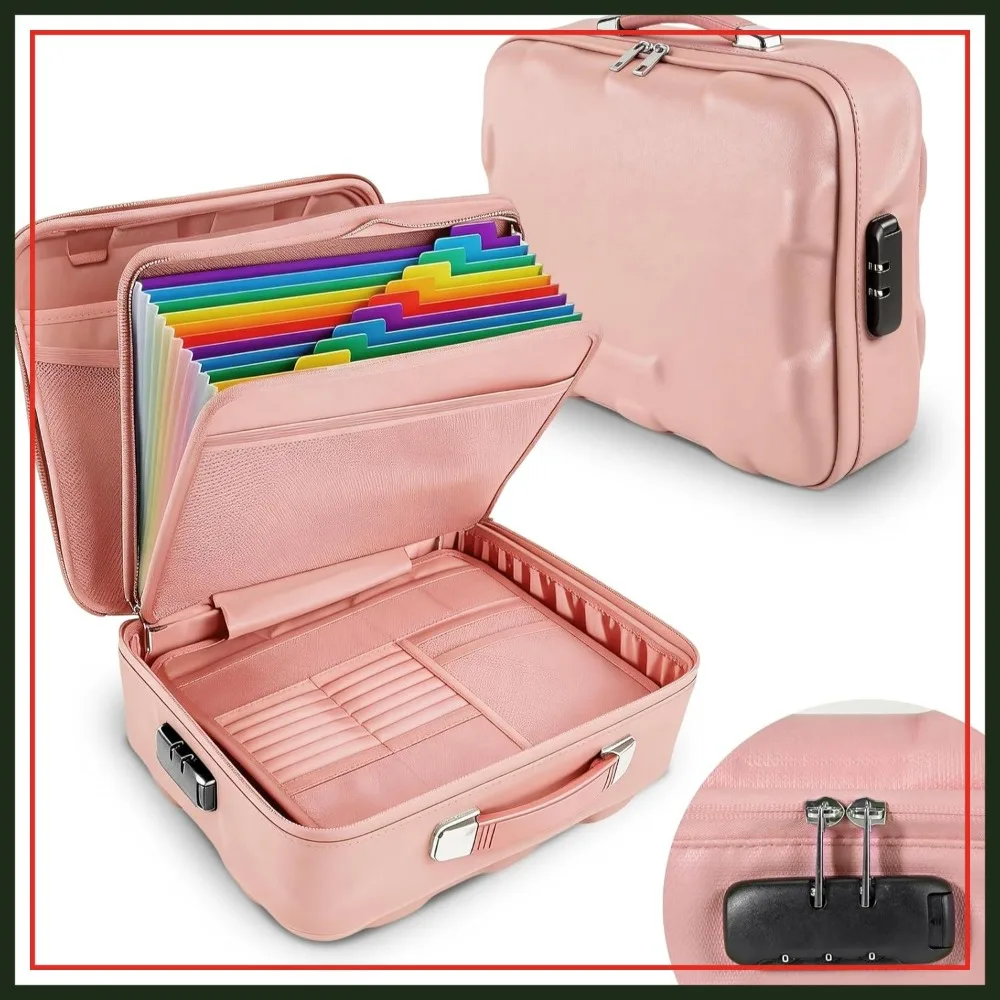 Fireproof Document Box with Lock, 13 Pocket Accordion Folder, Portable Safe for Office & Home (Pink)
Fireproof Document Box with Lock, 13 Pocket Accordion Folder, Portable Safe for Office & Home (Pink)