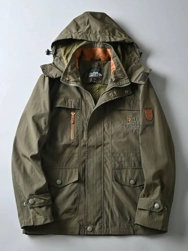 Мужская уличная спортивная водонепроницаемая куртка XL с несколькими карманами, повседневная рабочая одежда, весенне-осенняя тактическая ветровка с капюшоном, пальто
Мужская уличная спортивная водонепроницаемая куртка XL с несколькими карманами, повседневная рабочая одежда, весенне-осенняя тактическая ветровка с капюшоном, пальто