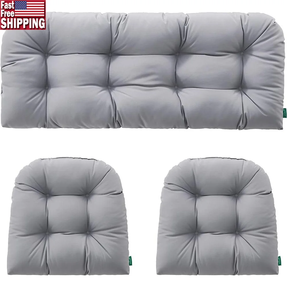 Outdoor Indoor All Weather Wicker Chair Cushions Set 3 Pieces Waterproof Tufted Loveseat U-Shape Cushions Patio Furniture
Outdoor Indoor All Weather Wicker Chair Cushions Set 3 Pieces Waterproof Tufted Loveseat U-Shape Cushions Patio Furniture